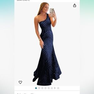 Ztikolen Womens One Shoulder Sequin Mermaid Corset Prom Dresses Size 4